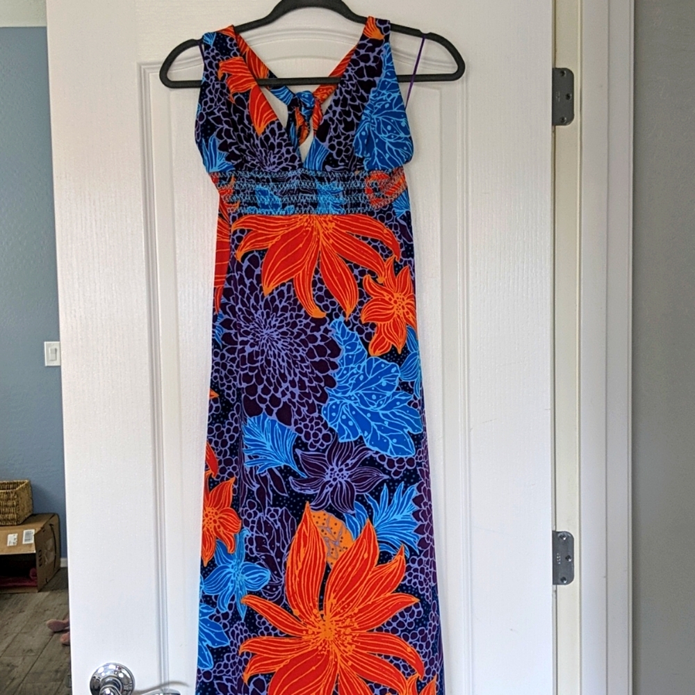 Moda international, multi color maxi dress, medium